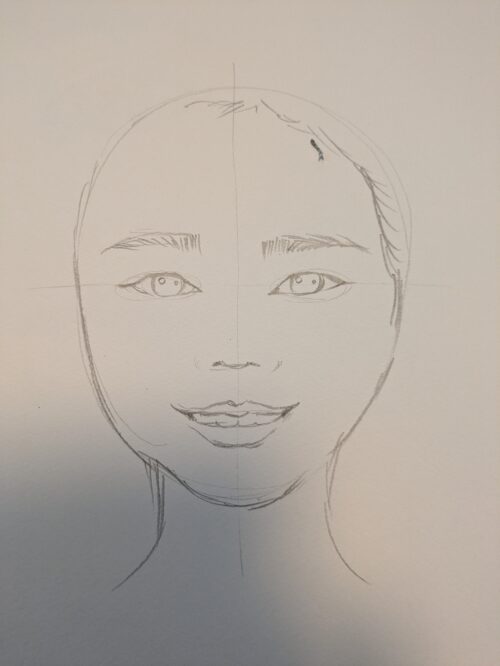 中３　中学　自画像　美術　自分を見つめて　顔の描き方　顔　人物画