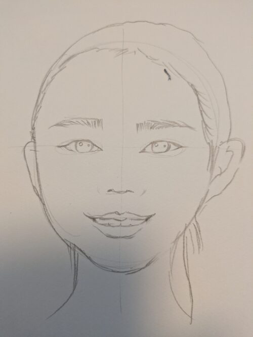 中３　中学　自画像　美術　自分を見つめて　顔の描き方　顔　人物画