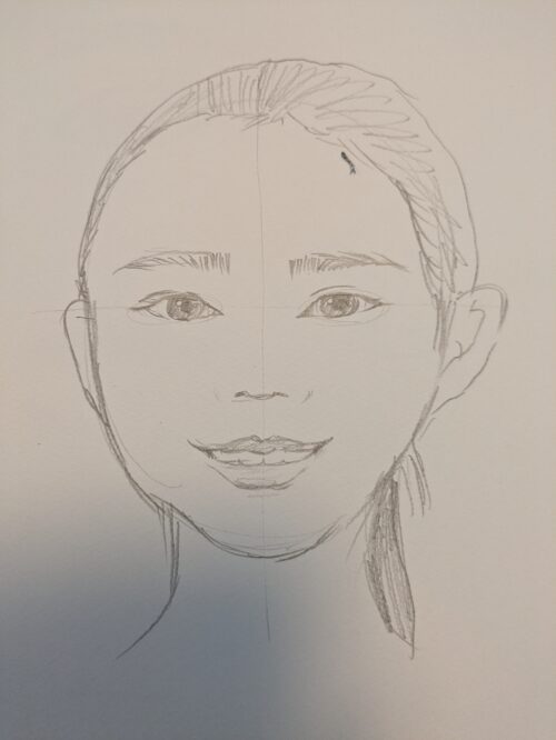 中３　中学　自画像　美術　自分を見つめて　顔の描き方　顔　人物画